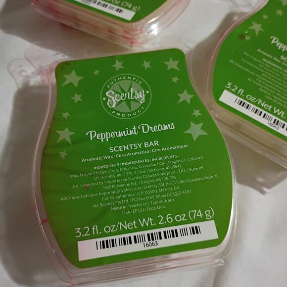 Scentsy Bar PEPPERMINT DREAMS 3.2 oz Authentic(Set of 3) scented wax- NEW - Picture 2 of 3